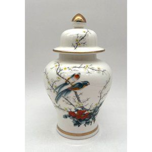 Vtg. Jay China Ginger Jar Birds and Floral Made in Japan